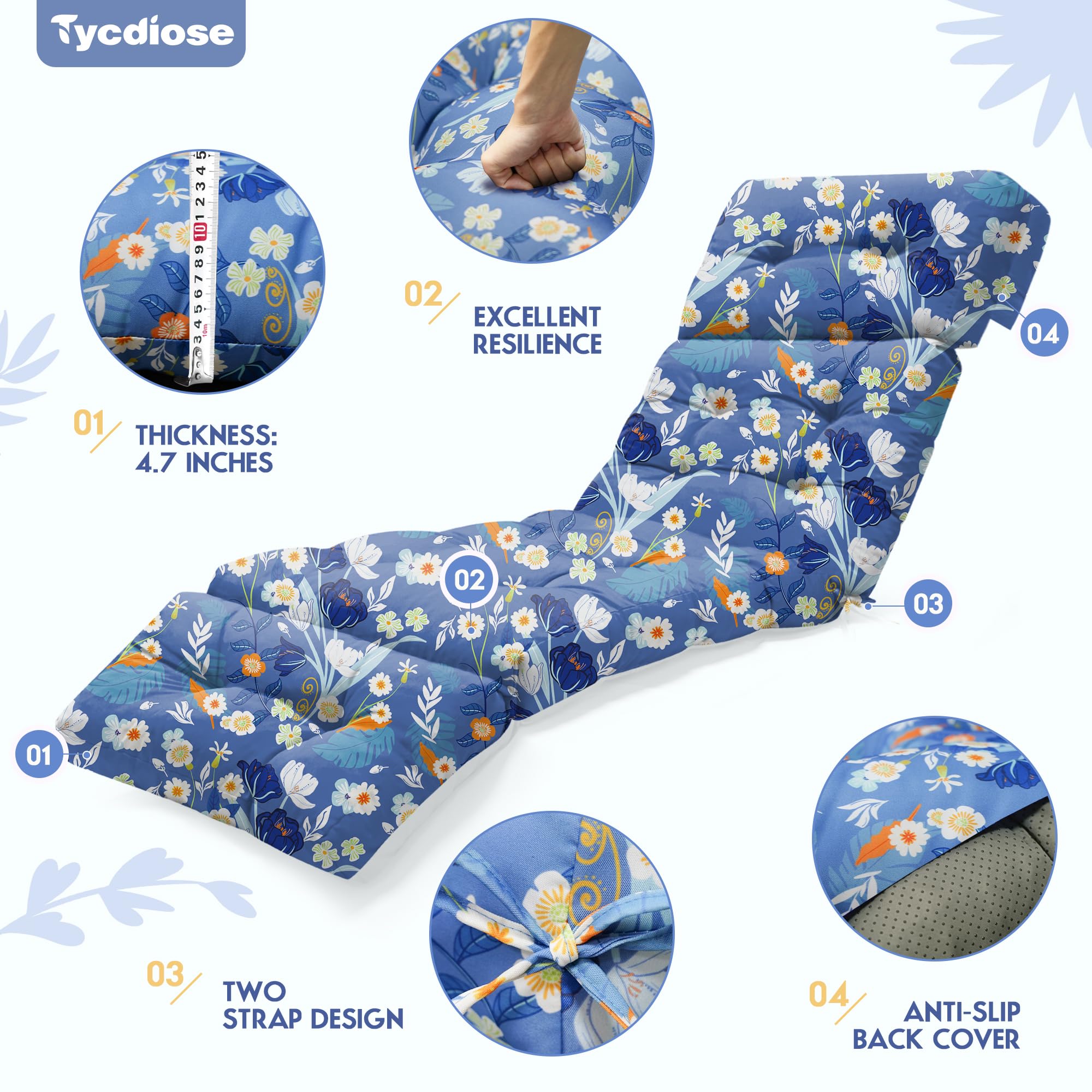 Tycdiose cushion on poolside lounger in use, elevates outdoor relaxation experience