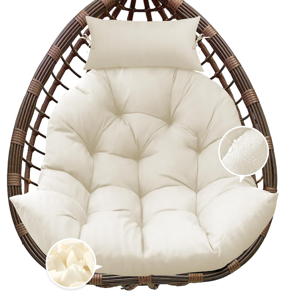Tycdiose cream cushion on patio swing highlighting outdoor relaxation and style
