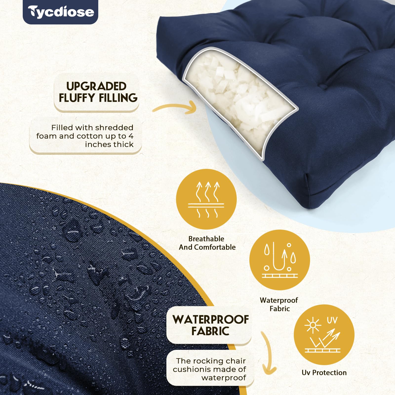 Tycdiose vacuum-packed cushions unboxed and expanding to restore loft