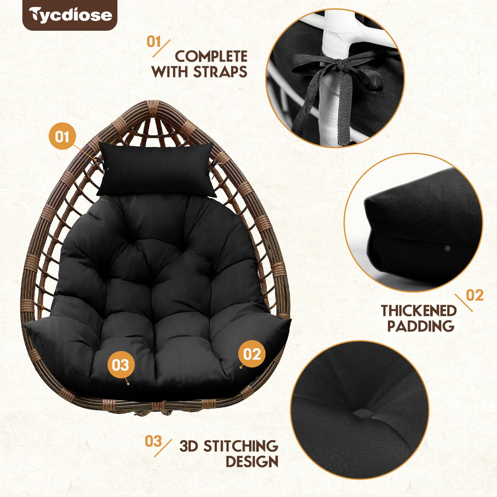 Tycdiose cushion next to tape measure showing exact 43.3x39.3x7 inch size