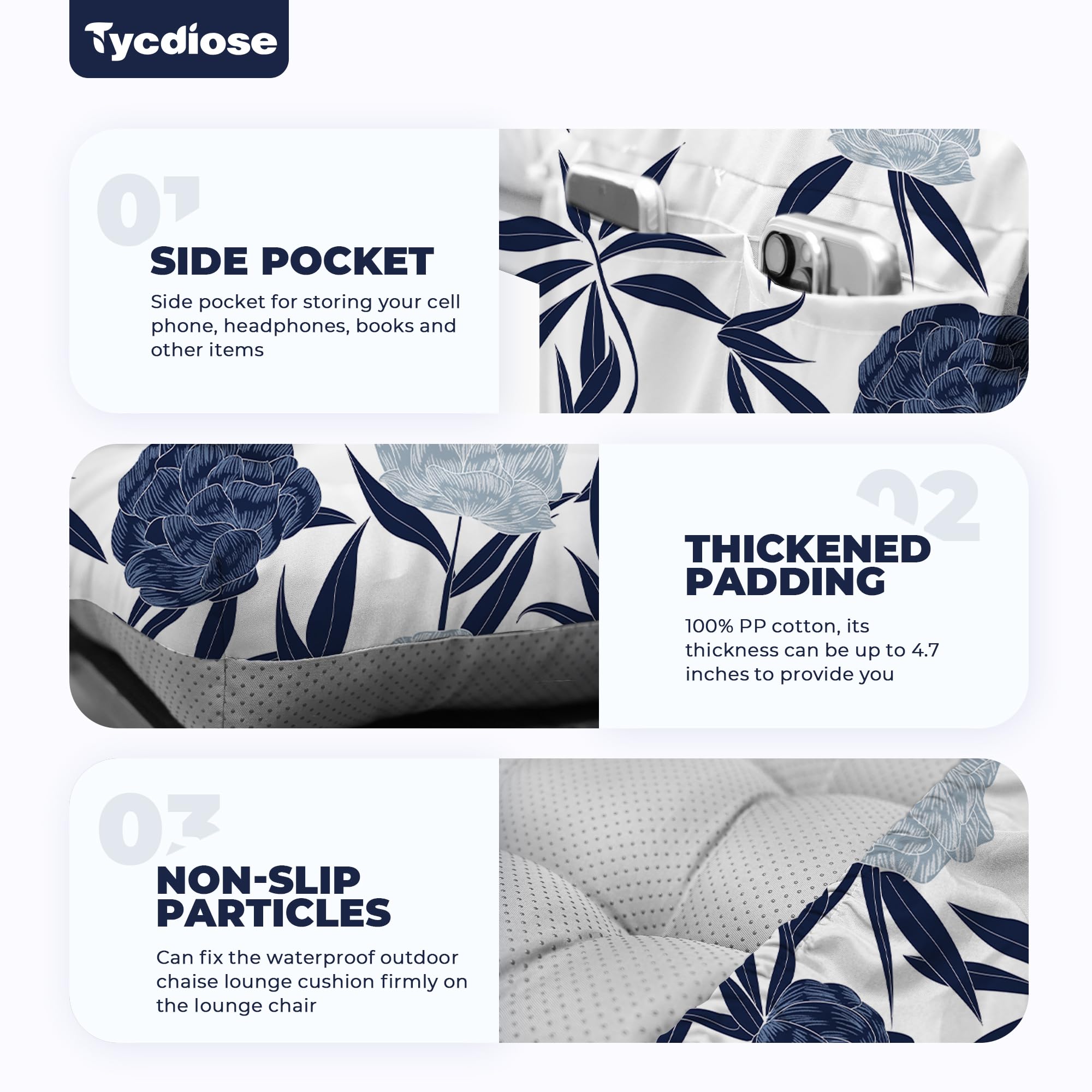 Tycdiose side pocket holding phone and glasses for convenient storage