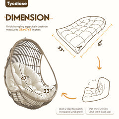 Tycdiose side profile displaying 7 inch thick cushion for added seating comfort