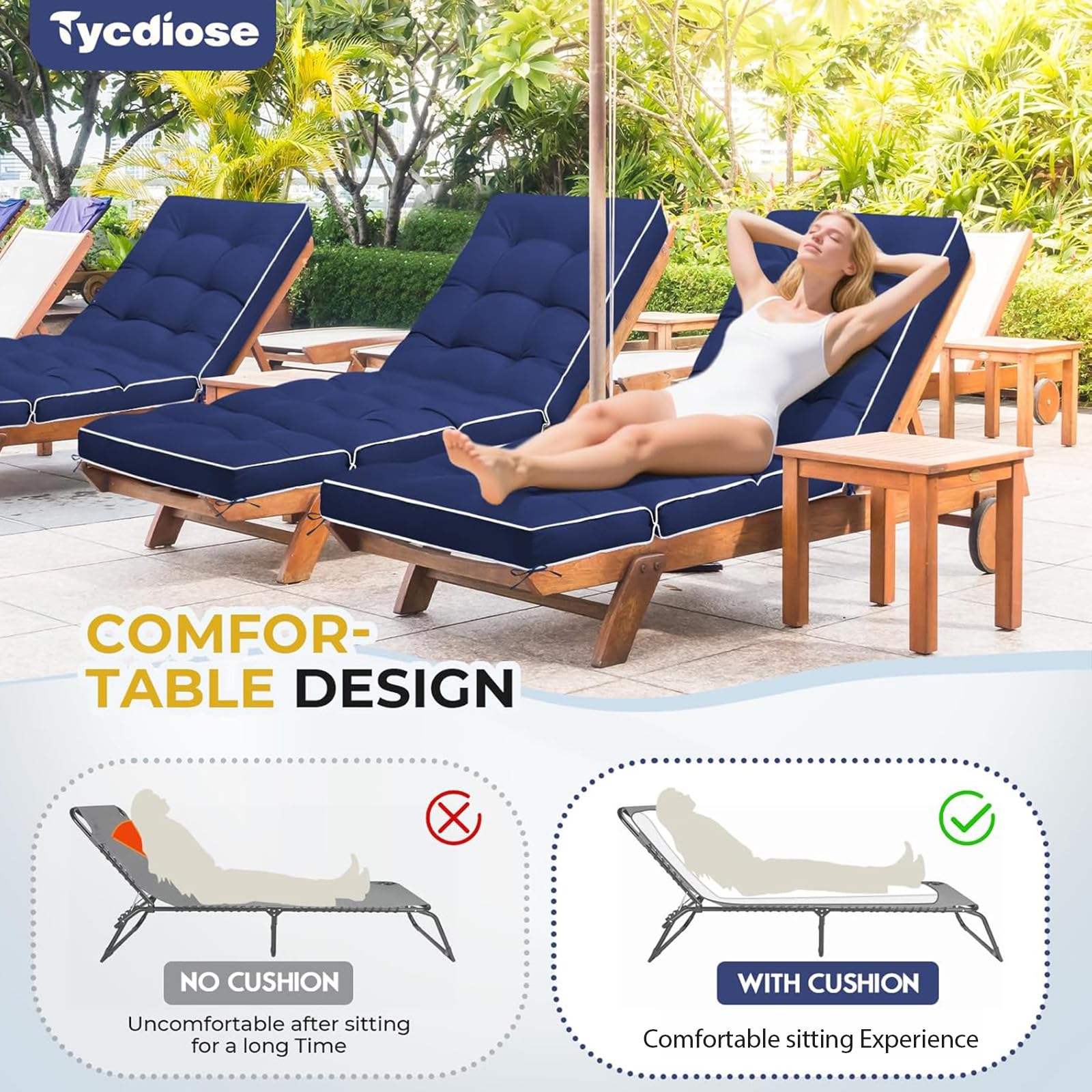 Tycdiose side profile showing 4.7 inch thickness for added support benefit