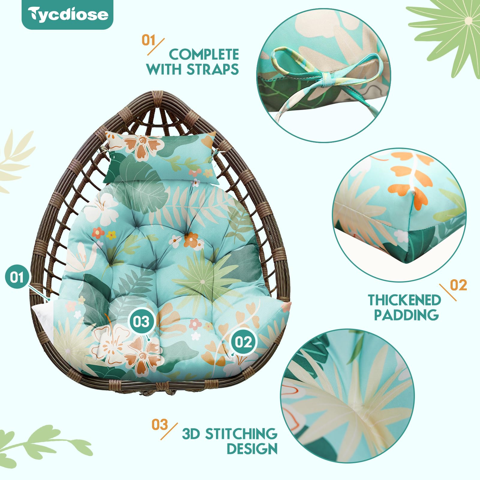 Tycdiose side profile thickness showing 7-inch padding benefit supportive feel