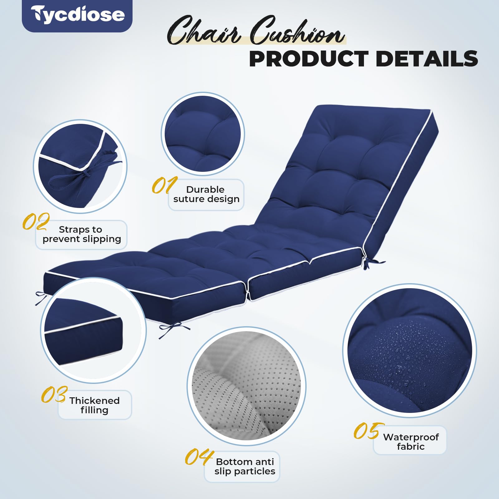 Tycdiose detail of six straps and fastenings showing stable attachment benefit