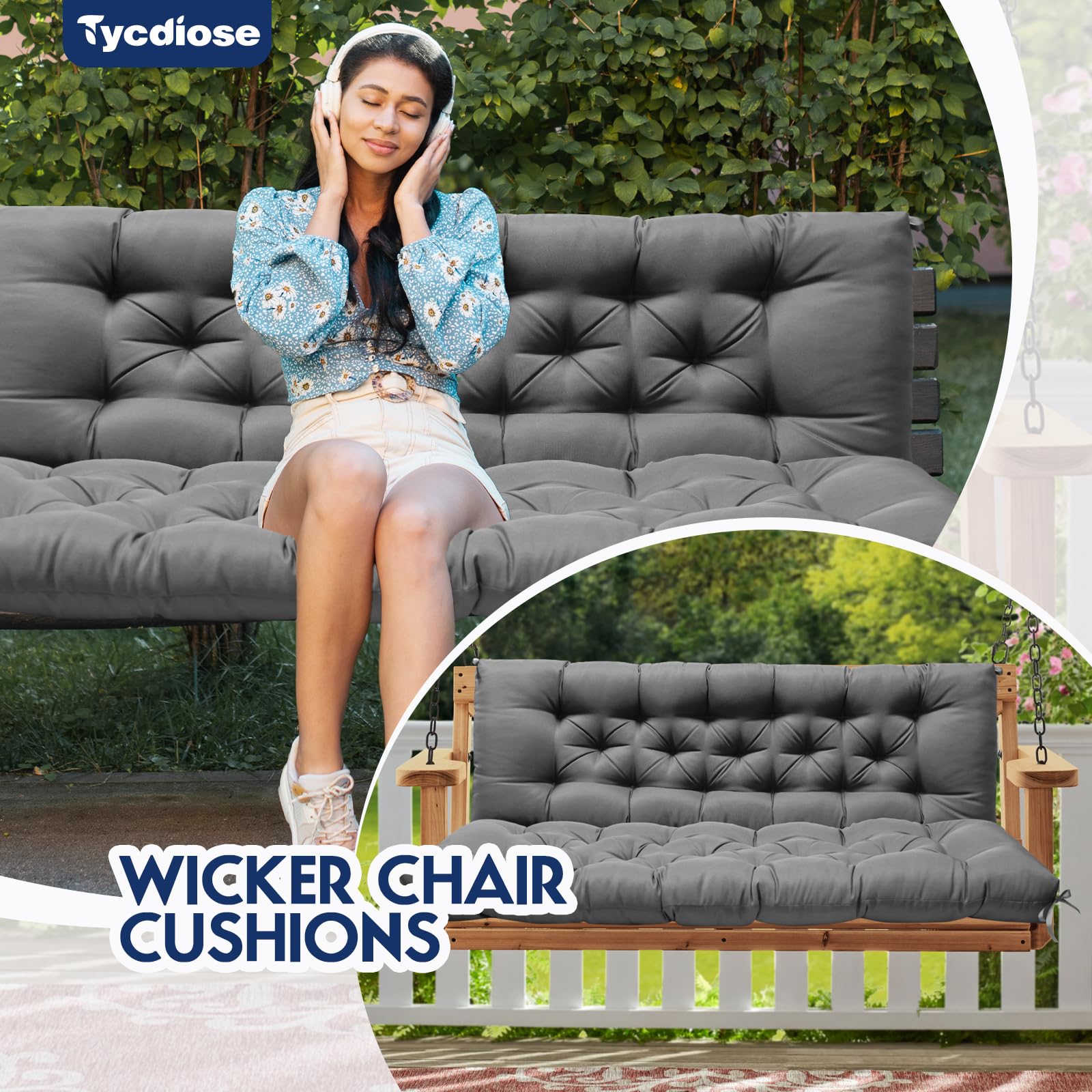 Tycdiose vacuum packed cushion unpacked to show expansion benefit