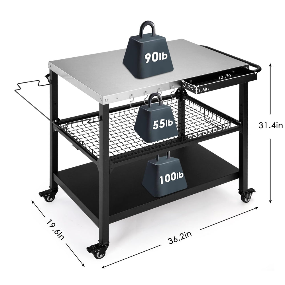 Tyfnry lockable wheels secured on patio for mobility and stable prep