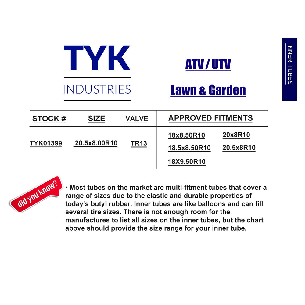 TYK Industries tube being installed in a lawn tractor tire, easier maintenance