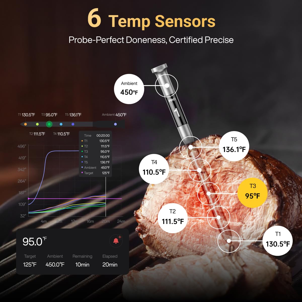 Typhur Sync Gold Gen2 probe tip and ambient sensor highlighting accurate sensing