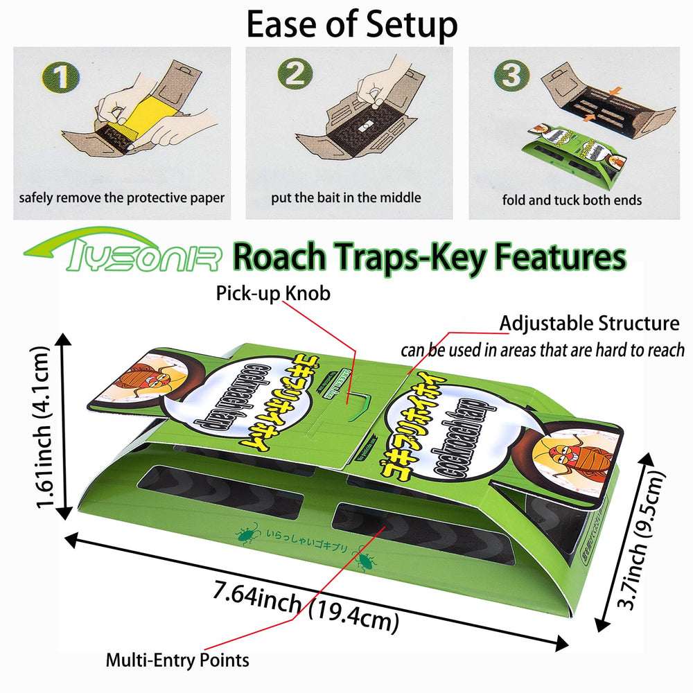 Tysonir trap placed behind refrigerator reducing hidden roach pathways