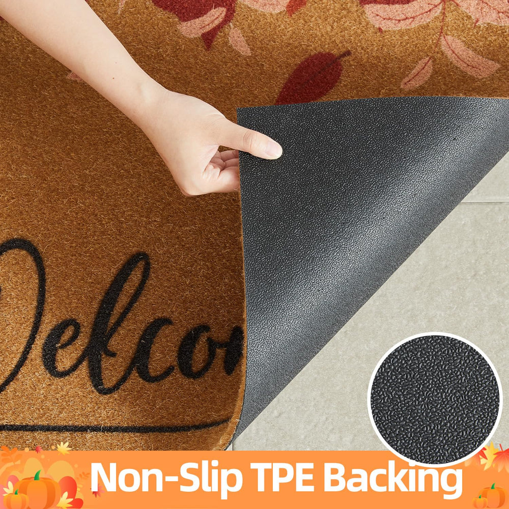 TYUU mat at door threshold showing 17x30 size fit and scale