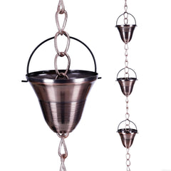 TZSSP bell rain chain front view showing elegant design and curb appeal