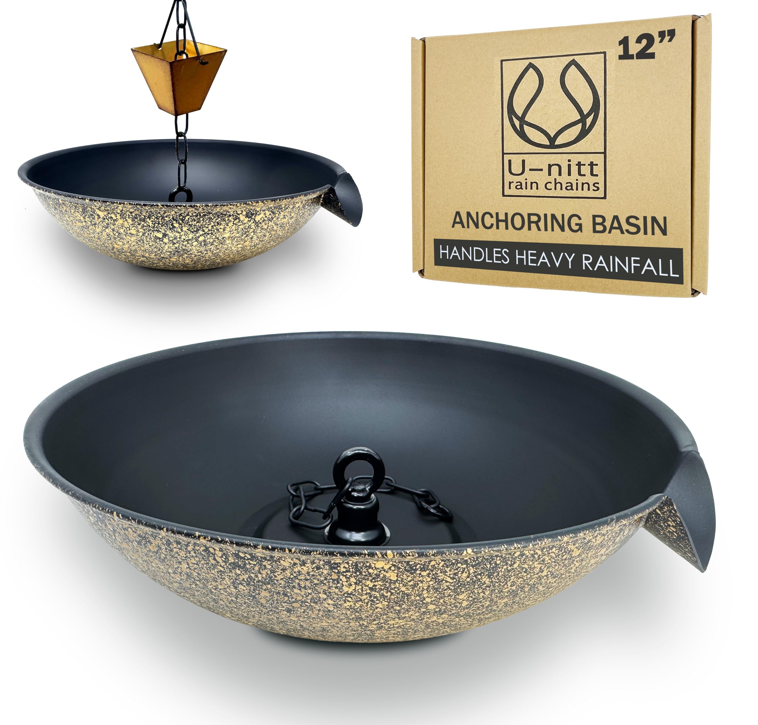 U-nitt front view of spill bowl showing compact silhouette and secure base
