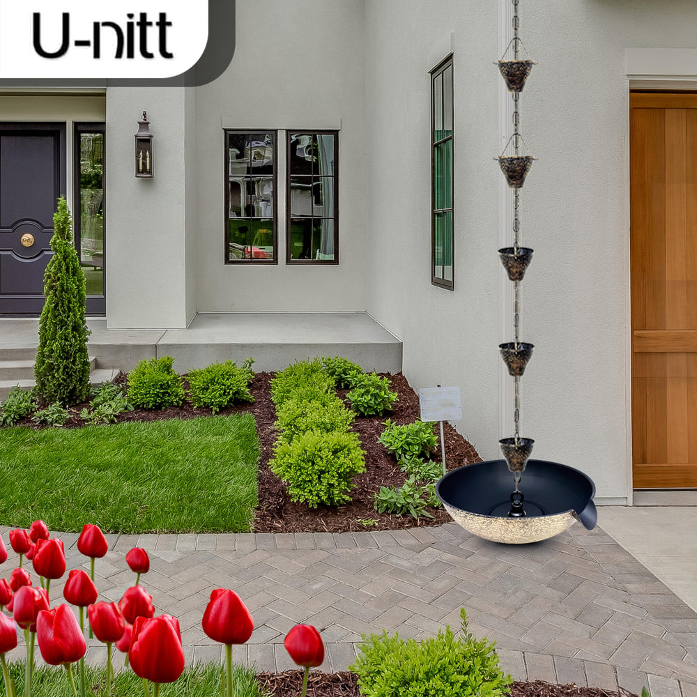 U-nitt bowl next to hand to show 12-inch scale and easy placement