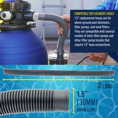 U.S. Pool Supply hose adapters and four stainless-steel clamps neatly arranged for secure connections