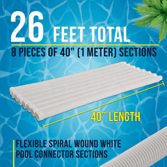 U.S. Pool Supply assembled hose in pool demonstrating extended reach and reliable suction