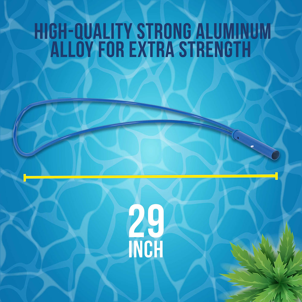 U.S. Pool Supply attachment point connected to a telescopic pole for quick deployment