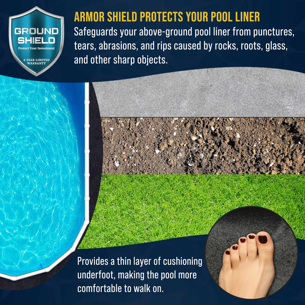 U.S. Pool Supply rolled pad showing compact storage and easy handling benefit