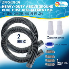 U.S. Pool Supply close-up of spiral-wound hose texture, highlighting kink and crush resistance
