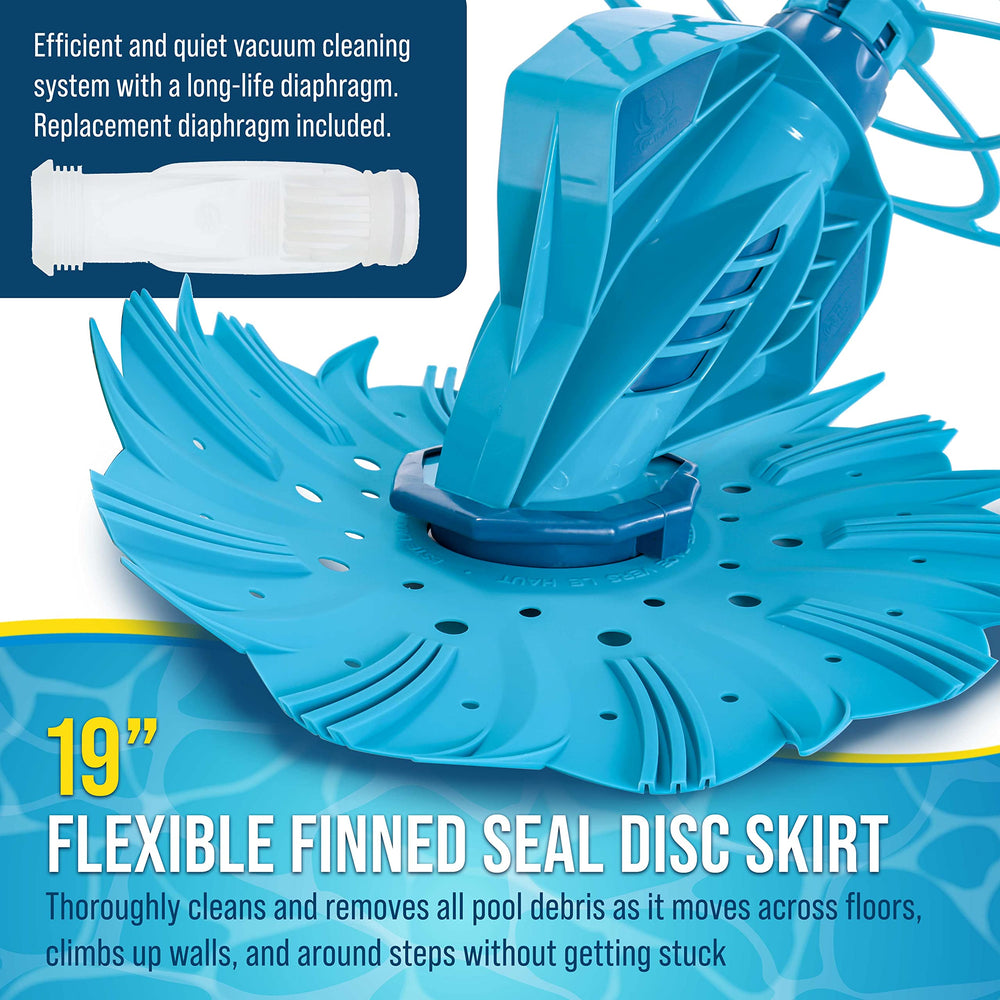 U.S. Pool Supply Octopus deflector wheel detail preventing snags and improving maneuverability