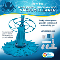 U.S. Pool Supply Octopus spiral hose and connectors displayed for easy assembly and leak prevention