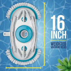 U.S. Pool Supply swivel hose connection detail reduces hose twisting and drag
