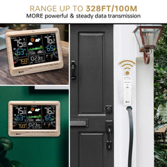 U UNNI weather station in kitchen showing fast access to home climate data