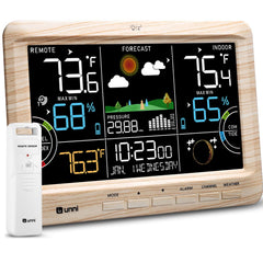U UNNI front display with wood frame showing clear large-readout benefits