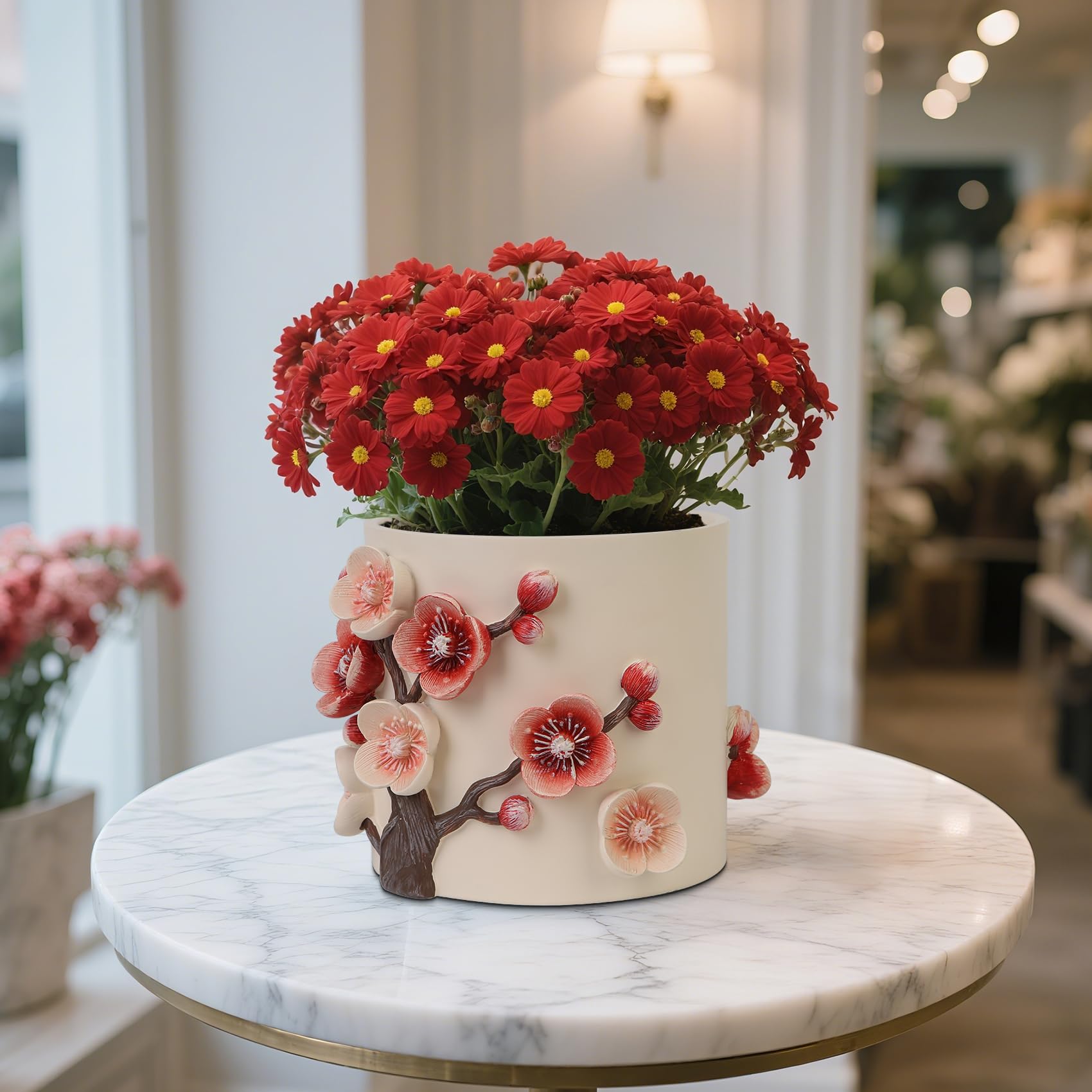 U WONDERFUL close-up of hand-painted petals highlighting artisanal texture and color