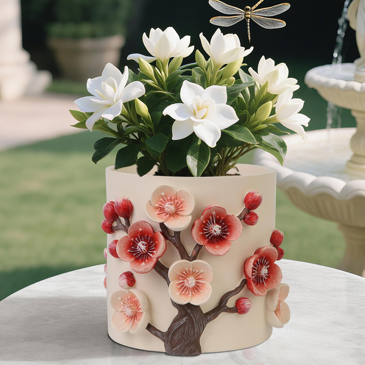 U WONDERFUL front view of petal planter showing handcrafted charm and visual appeal