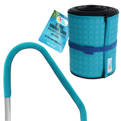 U.S. Pool Supply front view of 10-foot teal handrail cover showing product fit benefit