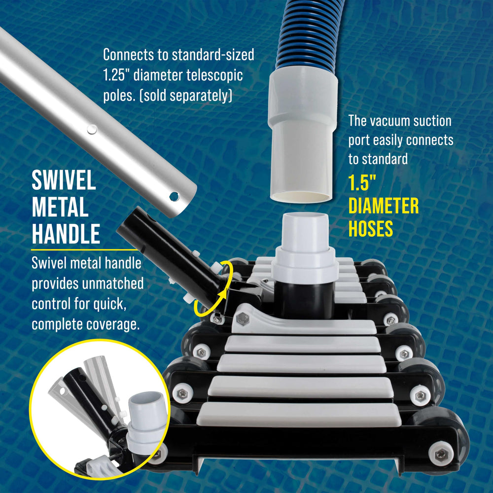 U.S. Pool Supply swivel metal handle connection for precise directional control