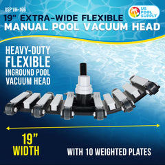 U.S. Pool Supply weighted base close-up showing stable sink and improved suction
