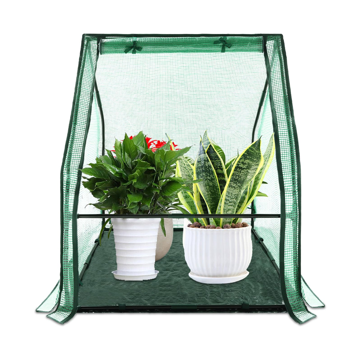 U'Artlines front view assembled greenhouse showing compact footprint and shelter benefit