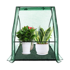 U'Artlines front view assembled greenhouse showing compact footprint and shelter benefit