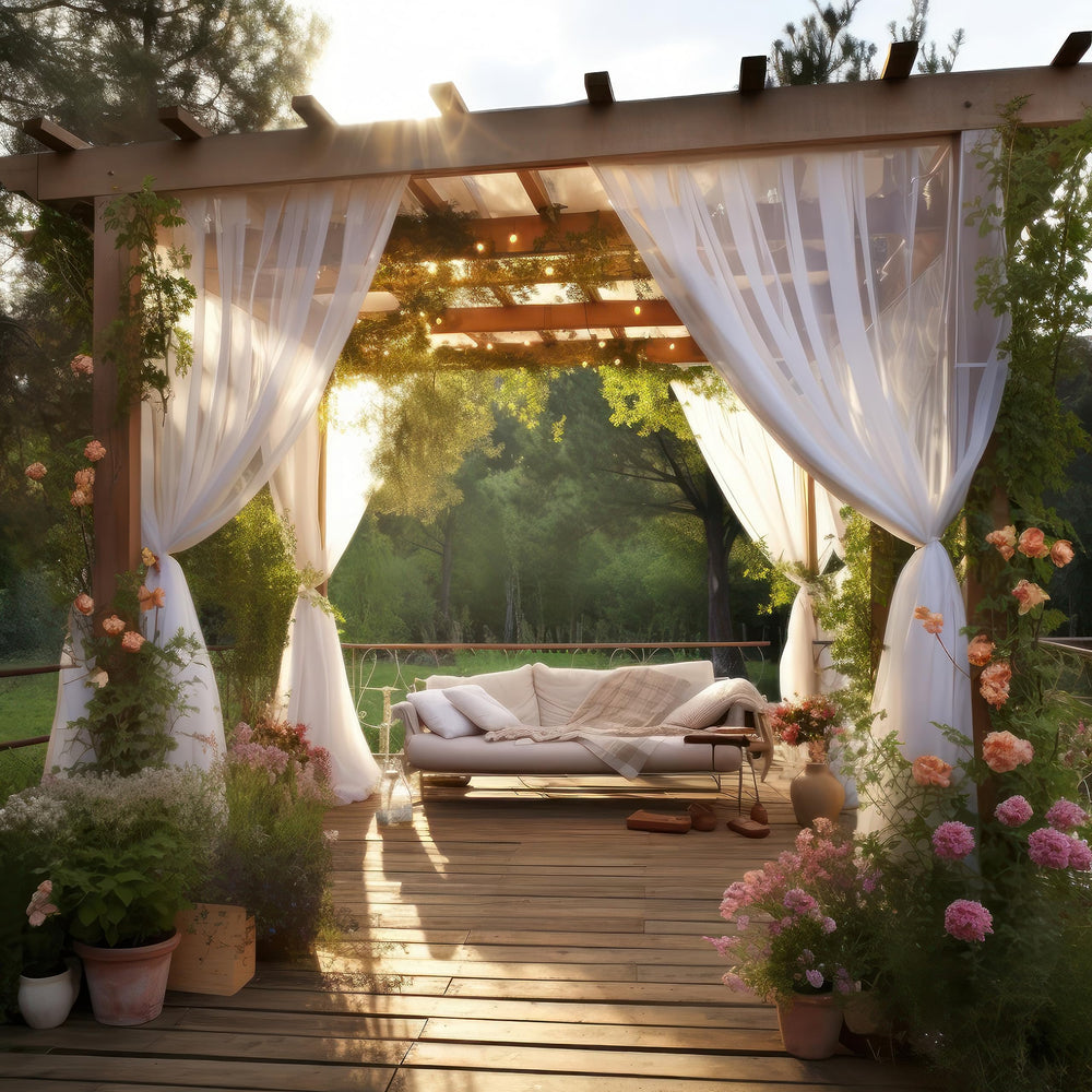 UB-STORE net draped over potted plants providing breathable protection and plant safety