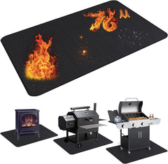 UBeesize front view of full 76x48 inch grill mat protecting patio