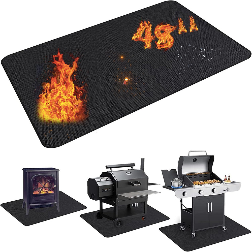 UBeesize front view of 48x36 inches grill mat protecting deck surfaces