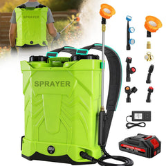 Ublue front view of backpack sprayer showing tank and handle, easy filling