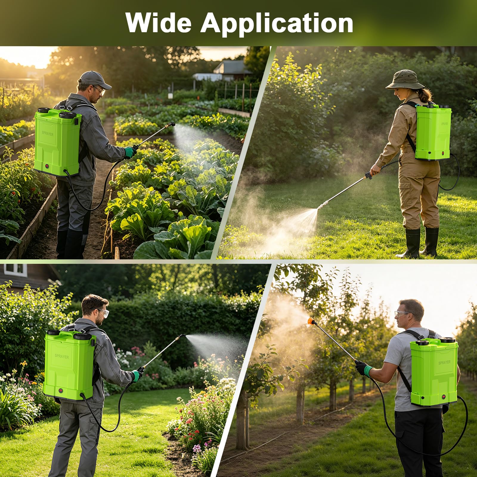 Ublue sprayer next to garden hose showing compact portable scale