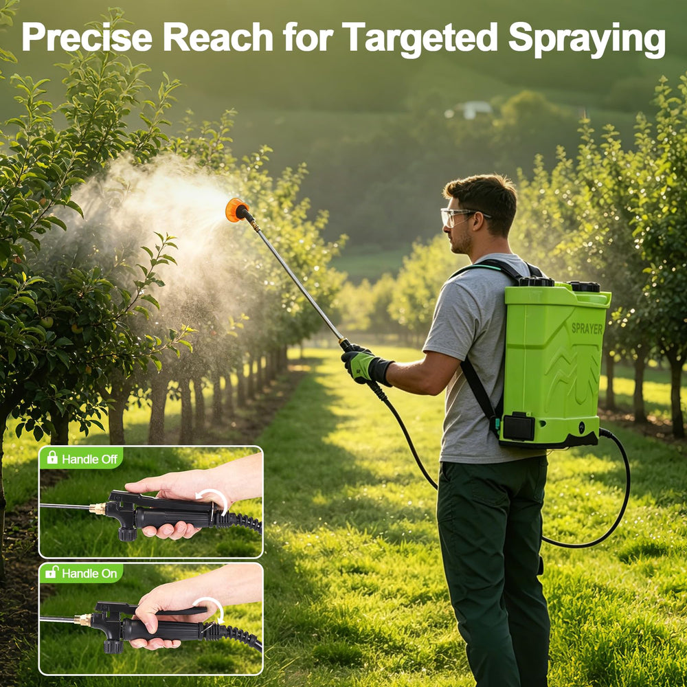 Ublue sprayer in use on lawn delivering even coverage and efficiency