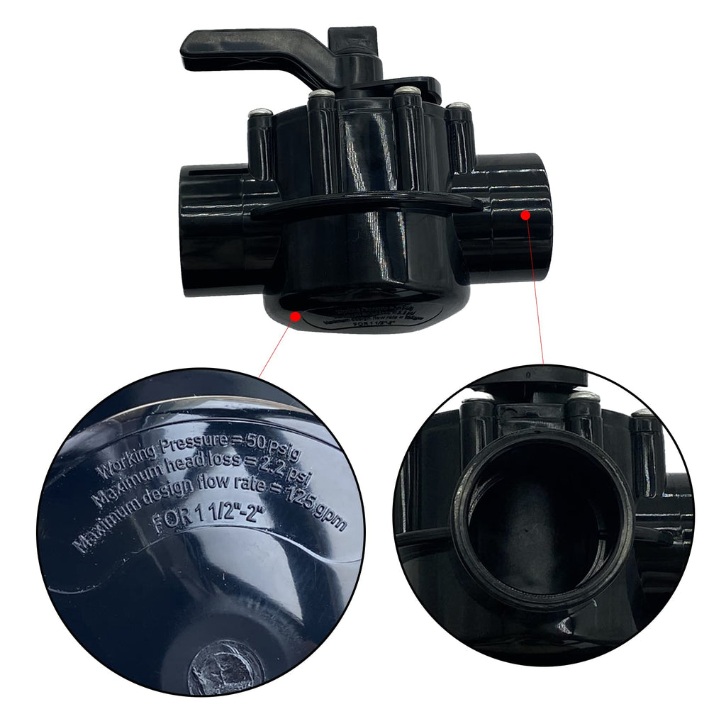 UcarSoon valve beside 1.5 and 2 inch pipes showing correct size fitment benefit