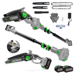 UCCOSSO front view with pole showing full kit and easy reach benefit
