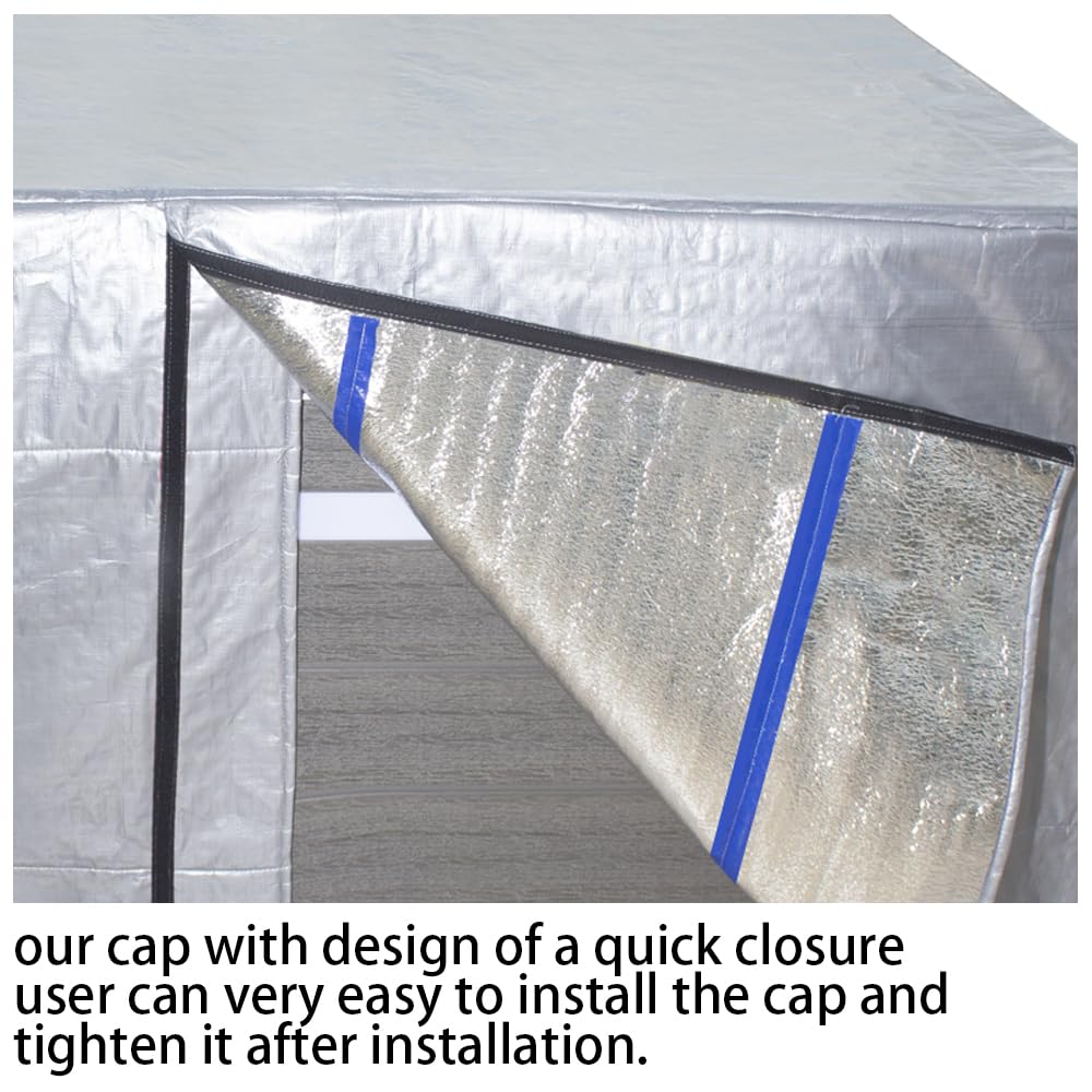 UCEDER covered spa in backyard showing cleaner, protected hot tub