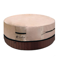 UCEDER front view of round hot tub cover cap protecting spa