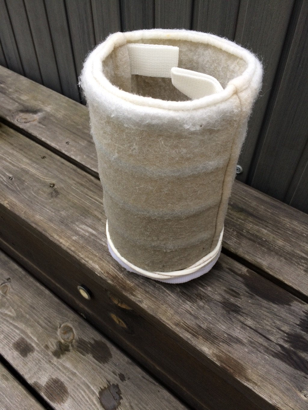 UCEDER filter bag beside spa showing real-world fit and convenient replacement