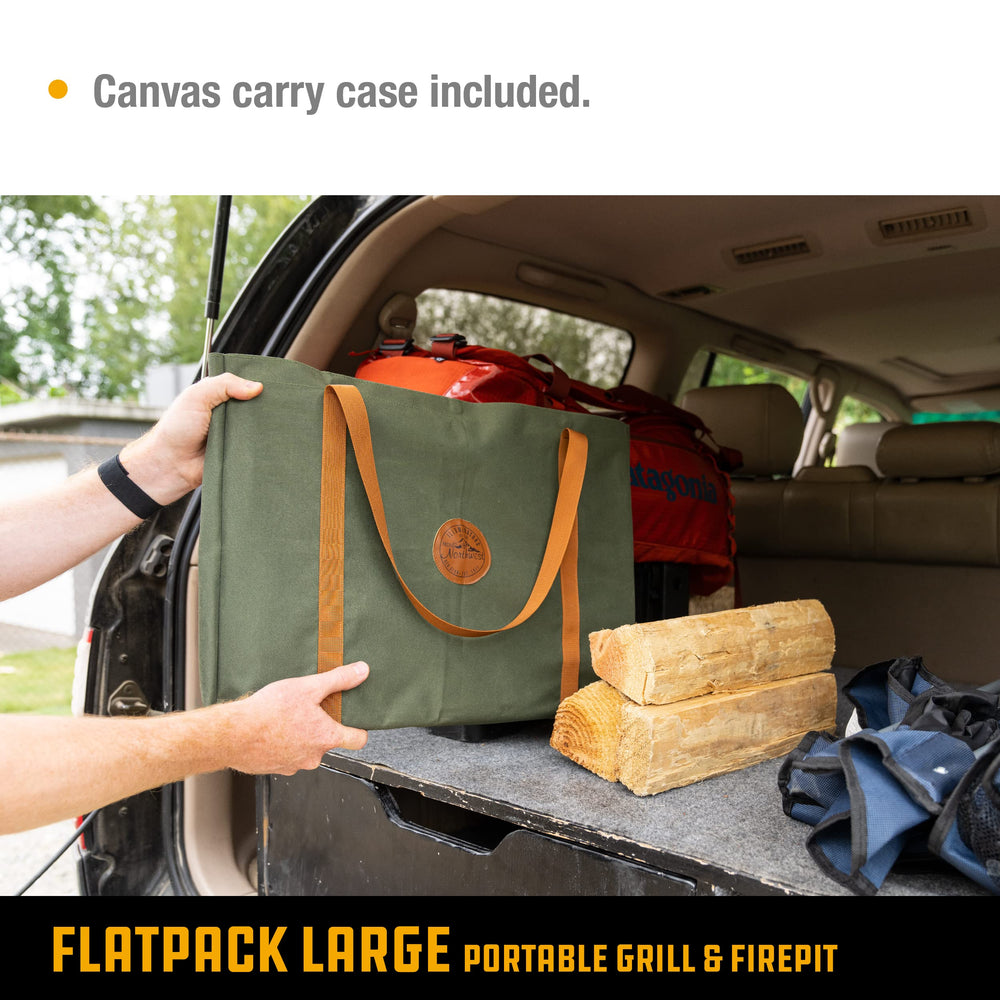 UCO flatpack on beach lifestyle scene for portable campfire enjoyment