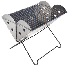 UCO flatpack front view showing grill and firepit, stable and reliable