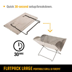 UCO flatpack mid-setup demonstrating quick 30-second assembly