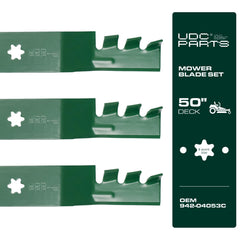 UDC Parts blade front view showing full cutting edge and OEM fit benefits